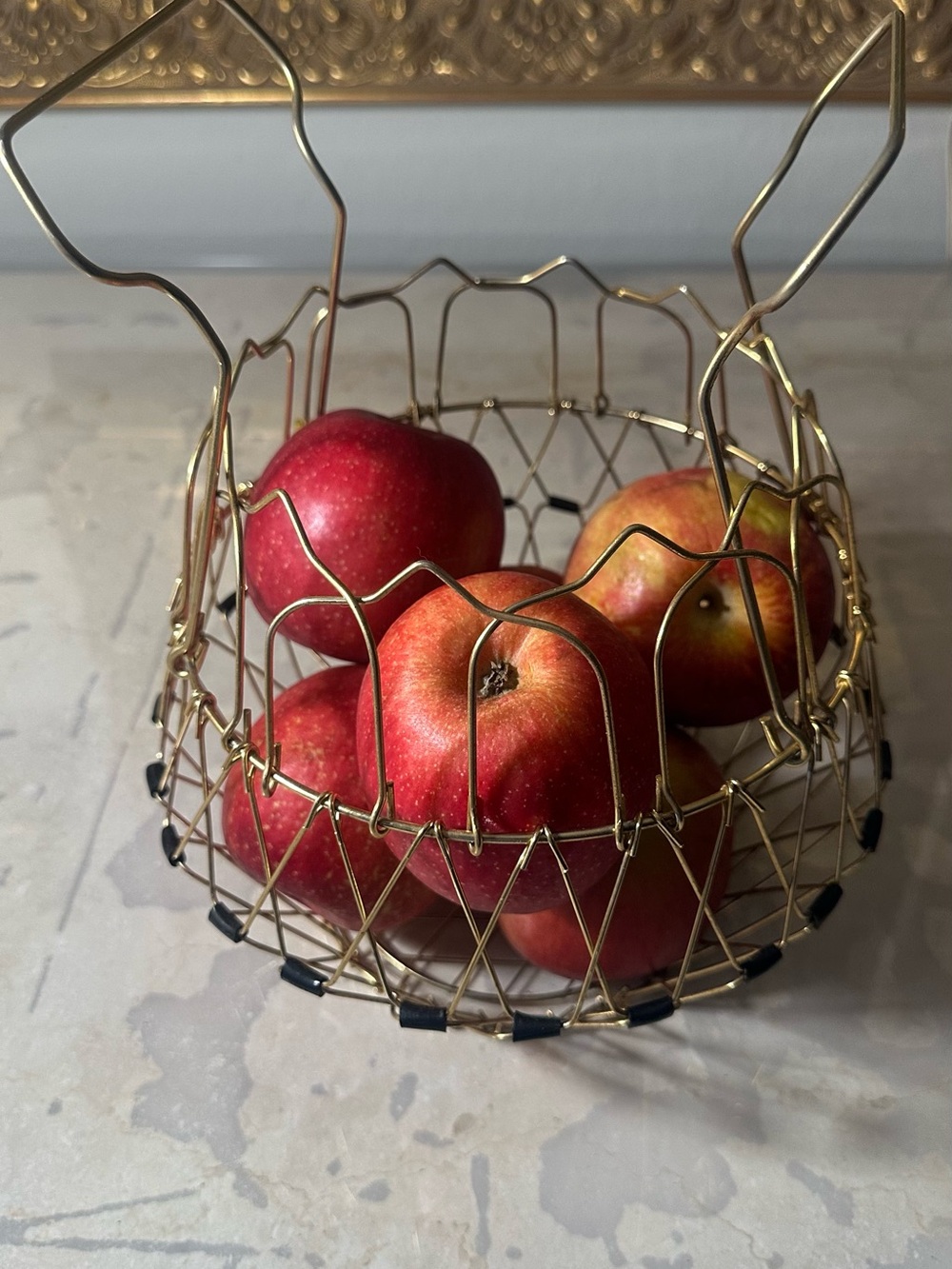 Gold Plated Wire Fruit or Egg Basket - Home Accents